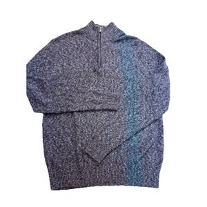 Croft & Barrow Sweater Blue Heather Quarter Zip‎ Pullover Men's Size Small